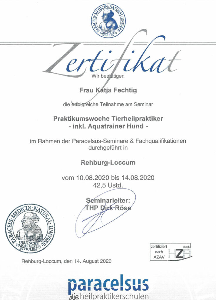 THP Zertifikat Katja Fechtig